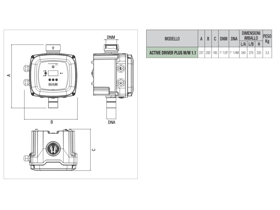 DAB PUMPS Active drive plus M/M 1.1