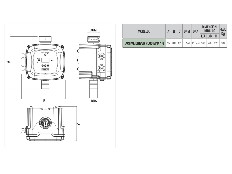 DAB PUMPS Active drive plus M/M 1.8