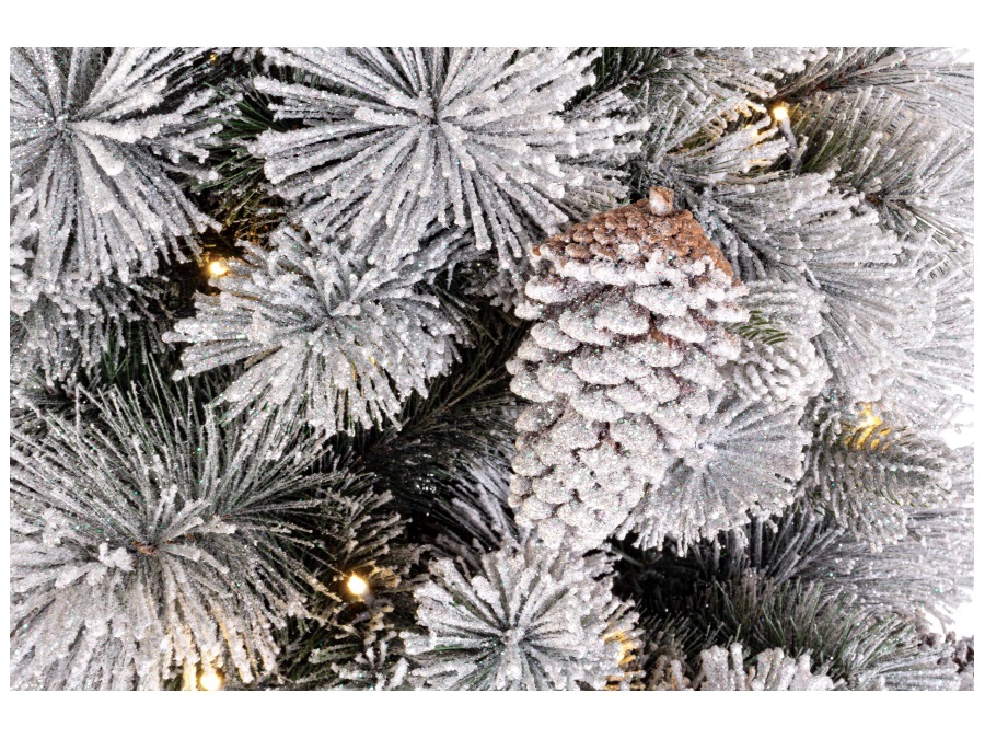 BIZZOTTO Albero di natale Garlenda glitter h 180 cm - 1158 rami 210 led