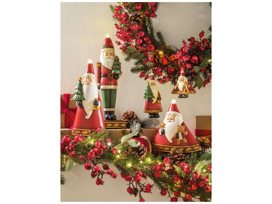 L'OCA NERA Allegria delle feste, Babbo Natale alto con led 12x8x29h cm