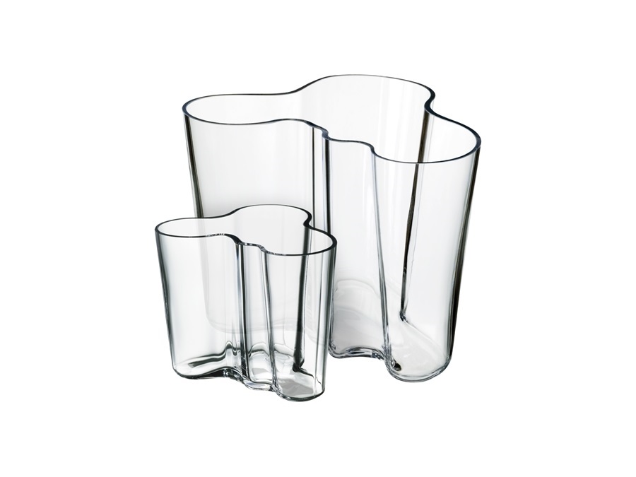 IITTALA Alvar Aalto, set di vasi 160+95 mm trasparente in vetro