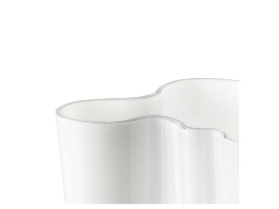 IITTALA Alvar Aalto, vaso bianco in vetro 120 mm