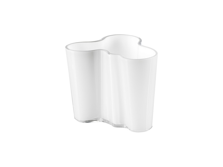 IITTALA Alvar Aalto, vaso bianco in vetro 95 mm