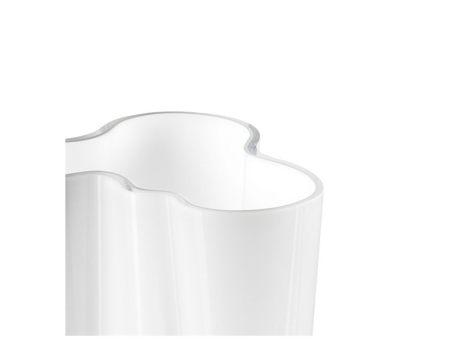 IITTALA Alvar Aalto, vaso bianco in vetro 95 mm