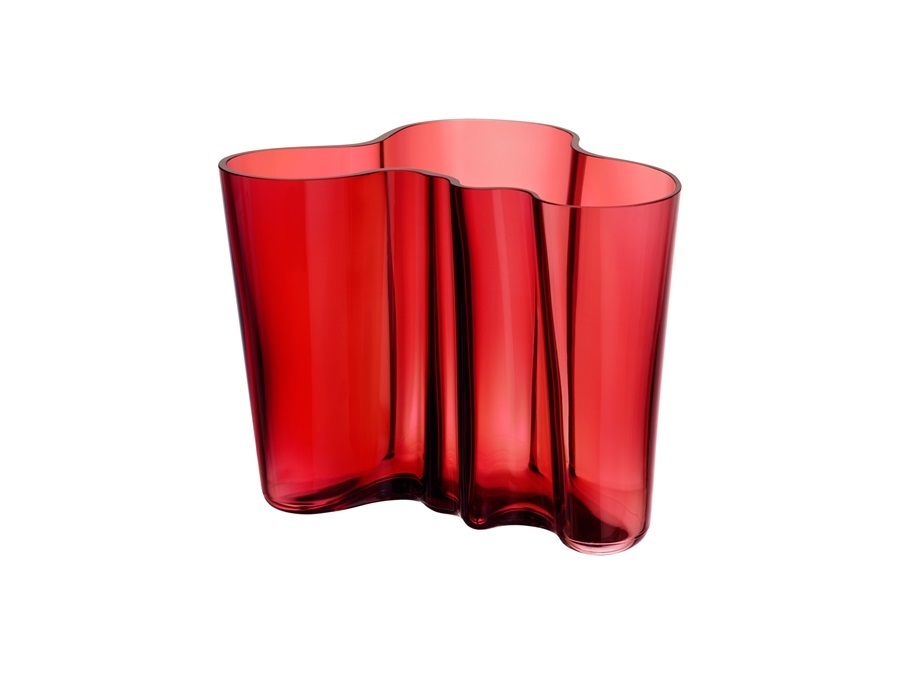 IITTALA Alvar Aalto, vaso mirtillo rosso in vetro 160 mm