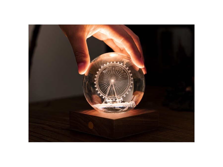 GINGKO Amber crystal light, lampada 3D laser - Ferris Wheel