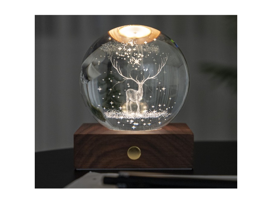 GINGKO Amber crystal light, lampada 3D laser - Stag