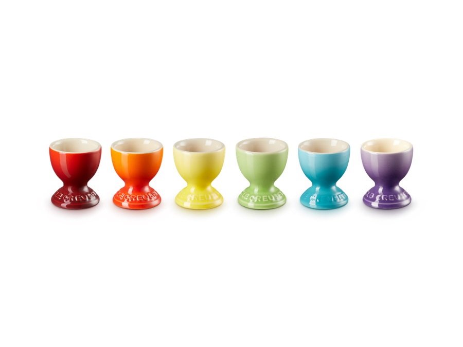 LE CREUSET Arcobaleno, set 6 porta uova in gres vetrificato - colori assortiti