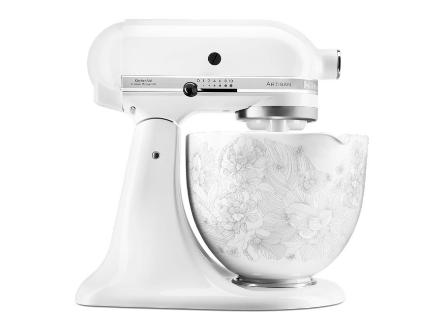 KITCHENAID Artisan, Planetaria con ciotola in ceramica, 4,8l, Limited Edition floral white