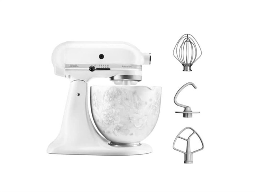 KITCHENAID Artisan, Planetaria con ciotola in ceramica, 4,8l, Limited Edition floral white