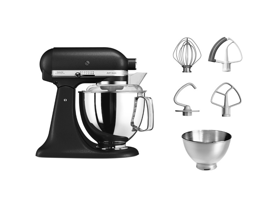 KITCHENAID Artisan, PLANETARIA CON TESTA RECLINABILE 4,8 L - Accessori in Acciaio - Iron Black