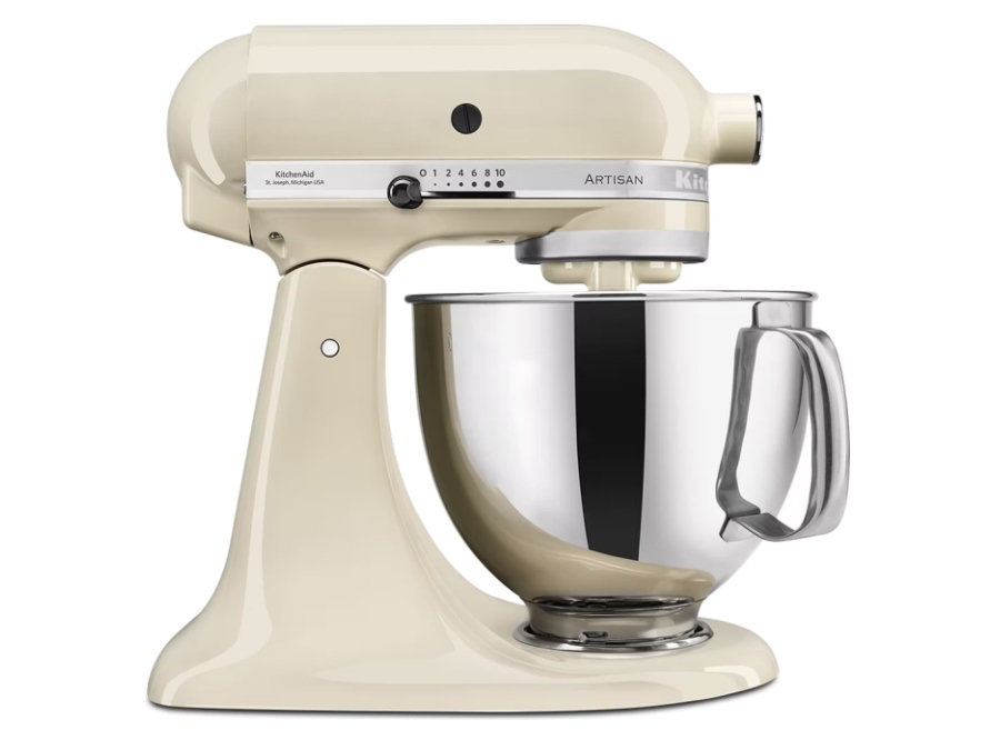 KITCHENAID Artisan, planetaria con testa reclinabile 4,8 Lt, accessori in acciaio inox, almond cream