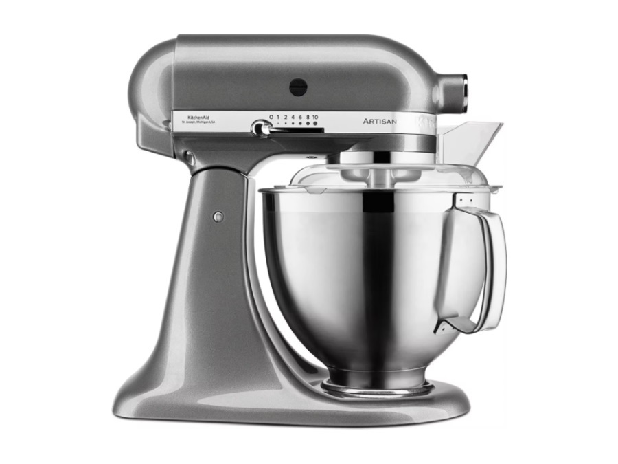 KITCHENAID Artisan, planetaria con testa reclinabile 4,8 Lt, accessori in acciaio inox, argento medaglia