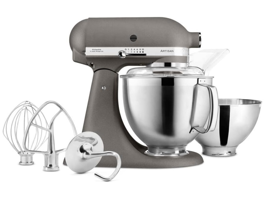 KITCHENAID Artisan, planetaria con testa reclinabile 4,8 Lt, accessori in acciaio inox, imperial grey