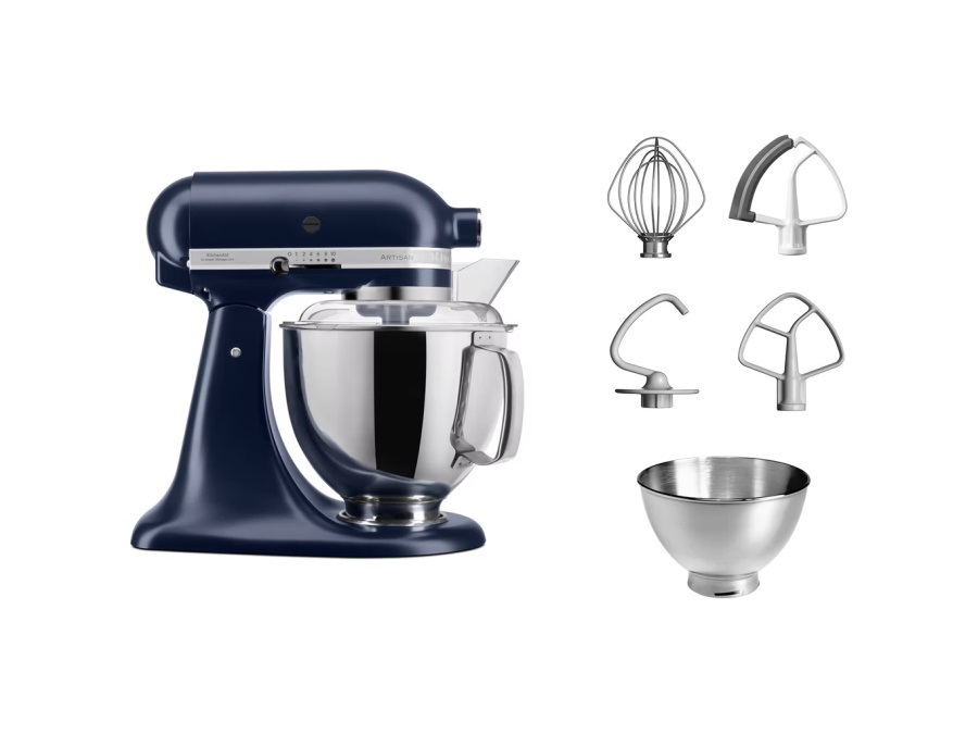 KITCHENAID Artisan, planetaria con testa reclinabile 4,8 Lt, accessori in acciaio inox, ink blue