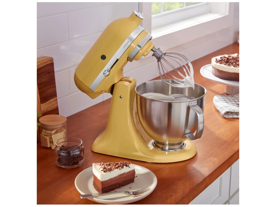 KITCHENAID Artisan, planetaria con testa reclinabile 4,8 Lt, accessori in acciaio inox, majestic yellow