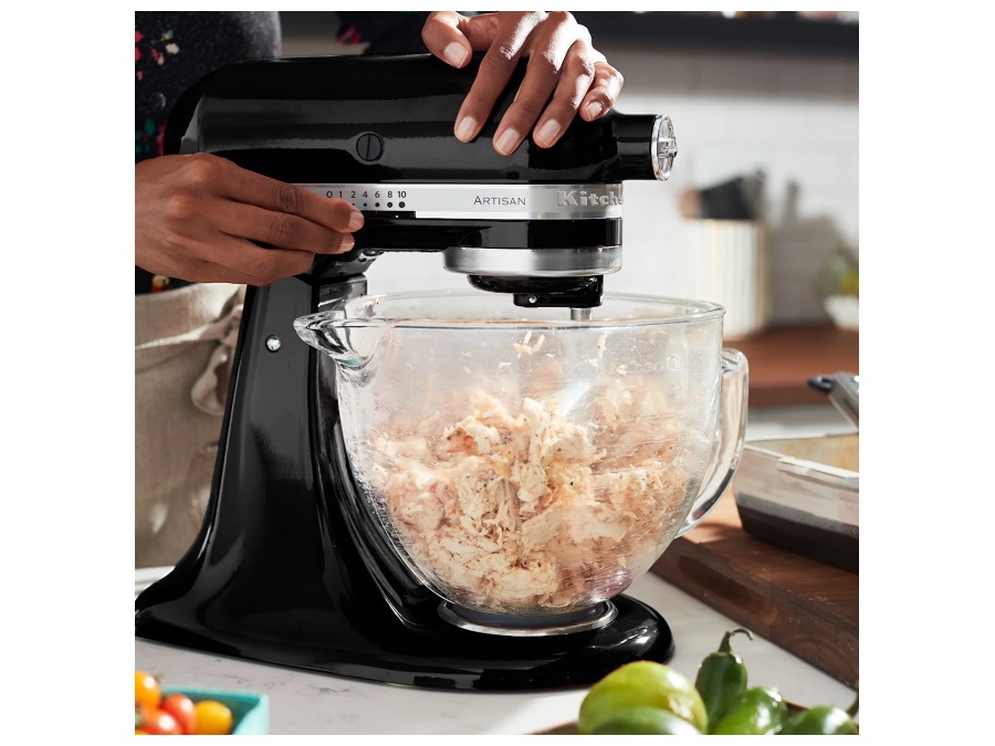 KITCHENAID Artisan, planetaria con testa reclinabile 4,8 Lt, accessori in acciaio inox, onix black