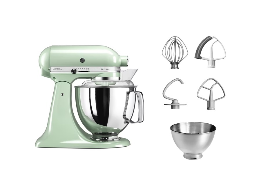 KITCHENAID Artisan, planetaria con testa reclinabile 4,8 Lt, accessori in acciaio inox, pistacchio