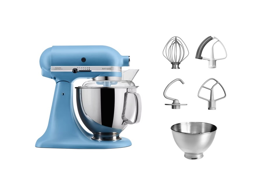 KITCHENAID Artisan, planetaria con testa reclinabile 4,8 Lt, accessori in acciaio inox, velvet blue