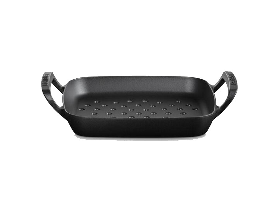 LE CREUSET Bbq outdoor, grill quadrato 30x30 cm in ghisa vetrificata - nero