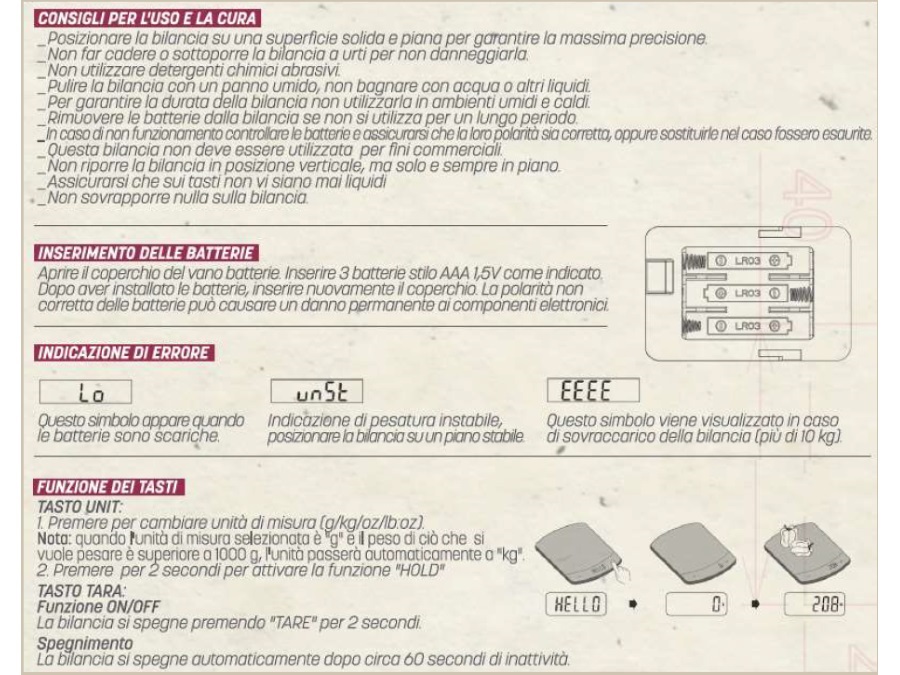 ILSA Bilancia digitale professionale da cucina 10 Kg