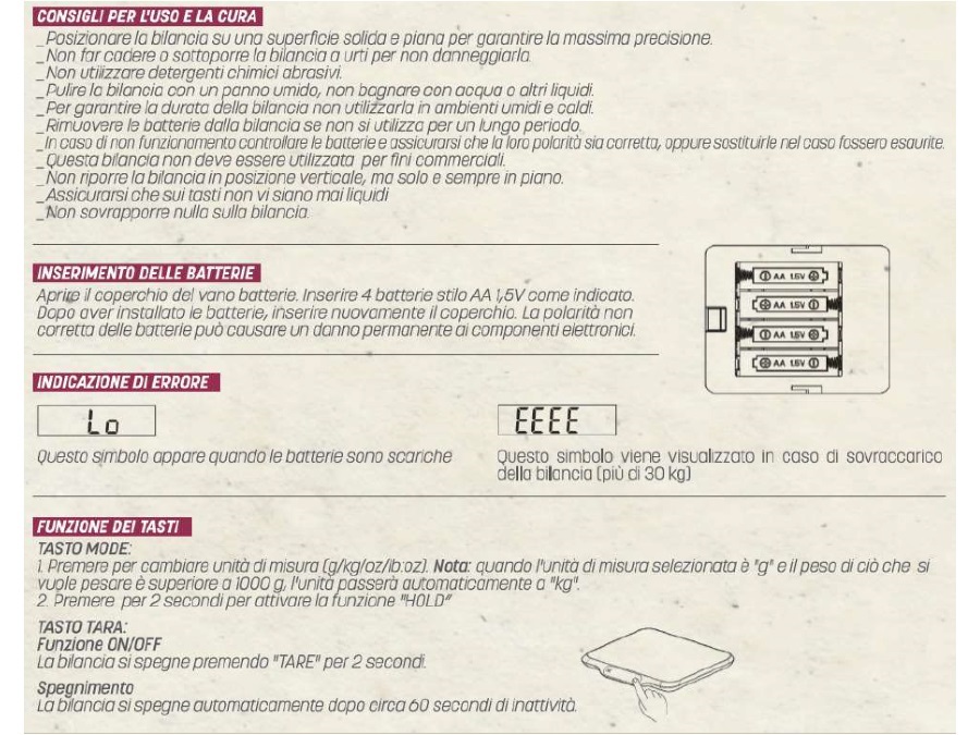 ILSA Bilancia digitale professionale da cucina 30 Kg