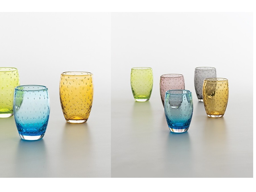 ZAFFERANO S.R.L. Bolicante, set 6 bicchiere tumbler colori assortiti 35 cl