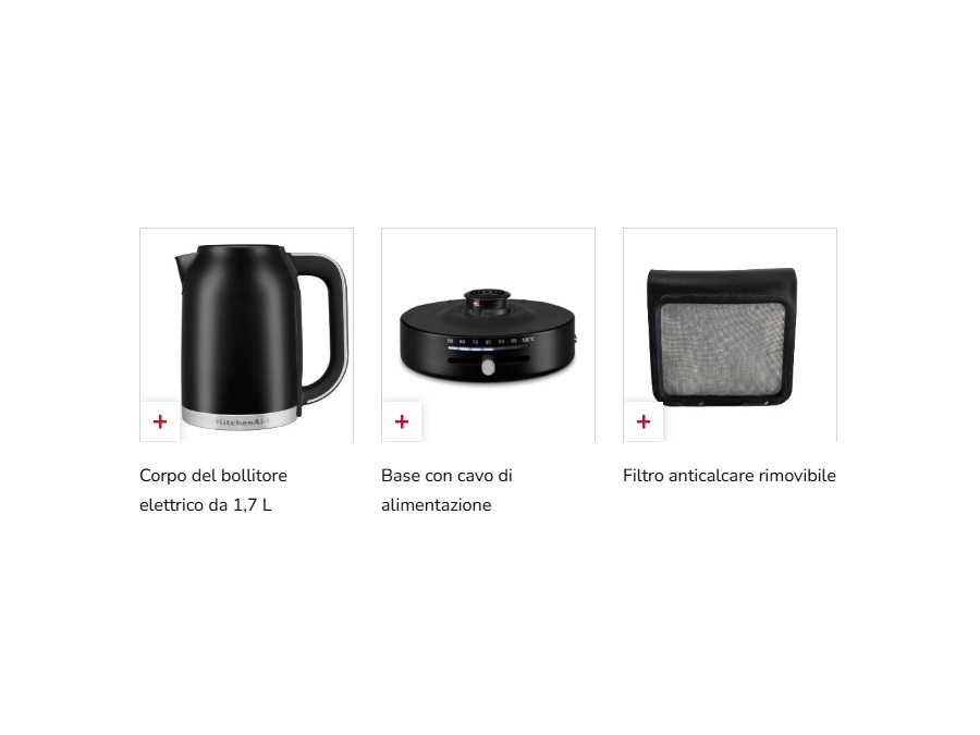 KITCHENAID BOLLITORE ELETTRICO A TEMPERATURA REGOLABILE 1,7L, Porcellana bianca