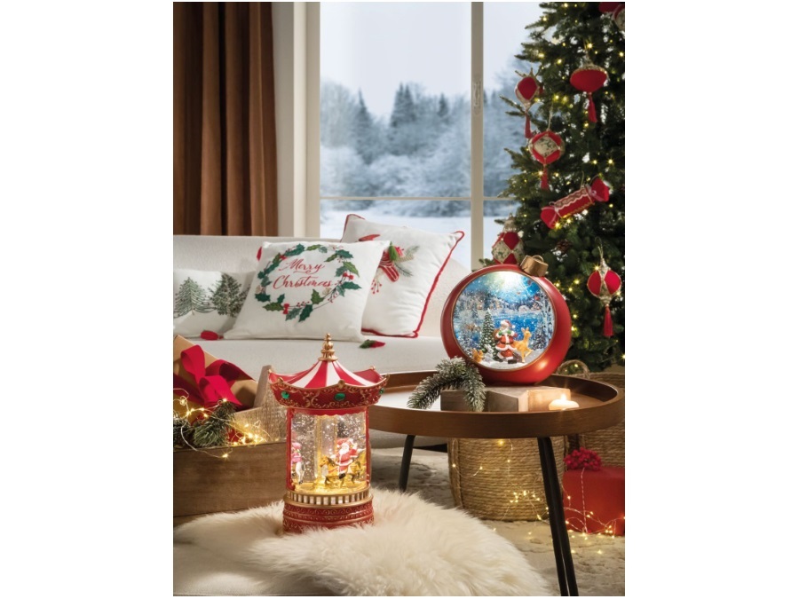 L'OCA NERA Cade la neve, Boule de neige con movimento, musica e luce led 21,5x10x22h