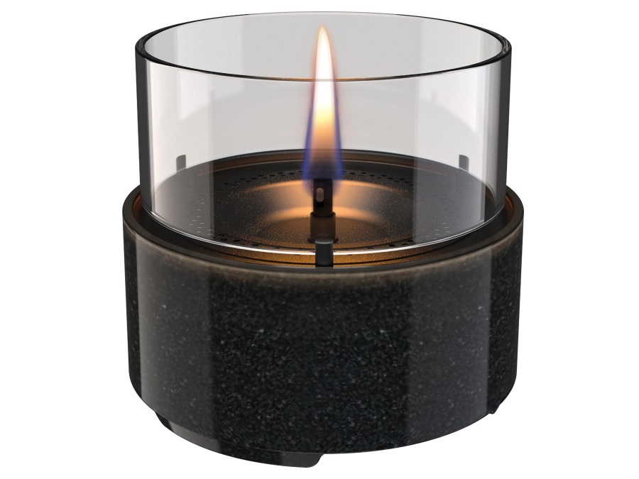 TENDERFLAME Cafè 14, candela ricaricabile Ø14,2x13,5 cm - nero