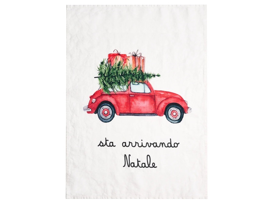 SIMPLE DAY LIVING & LIFESTYLE Canovaccio Natale sta arrivando 50x70 cm