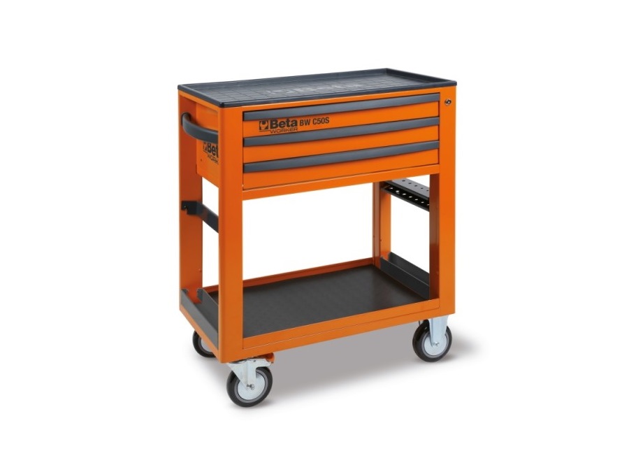 BETA UTENSILI Carrello di servizio BW C50S con 3 cassetti e assortimento di 189 utensili - Arancio