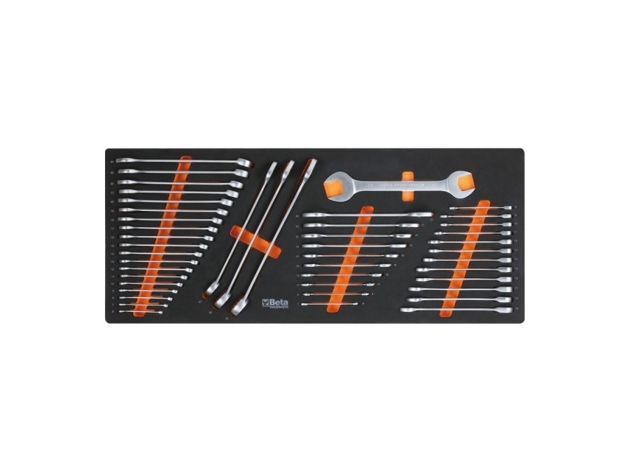 BETA UTENSILI Cassettiera mobile con nove cassetti, con sistema antiribaltamento, modello lungo, e assortimento di 716 utensili - arancio