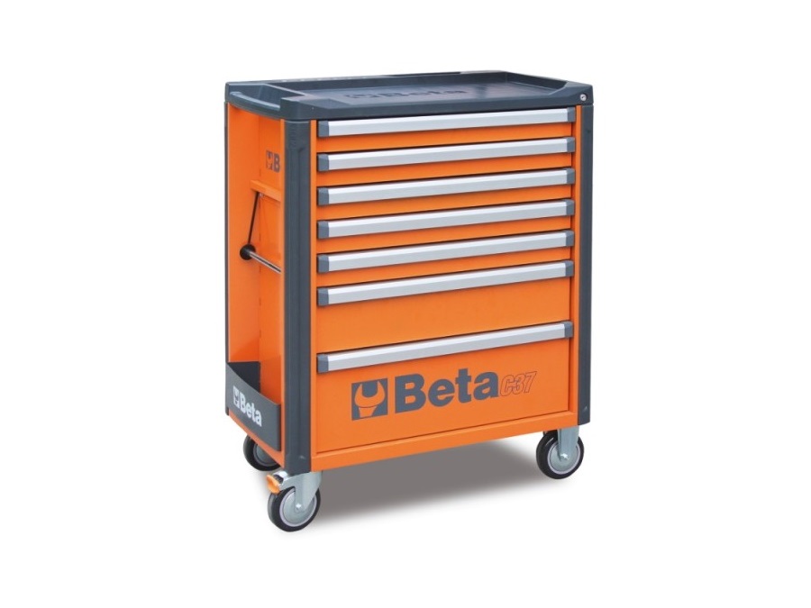 BETA UTENSILI Cassettiera portautensili con 7 cassetti, vuota - arancio