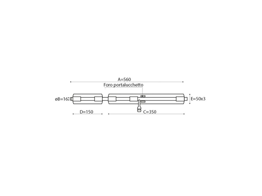 BREVETTI ADEM Catenaccio Orizzontale 560mm a saldare - 50