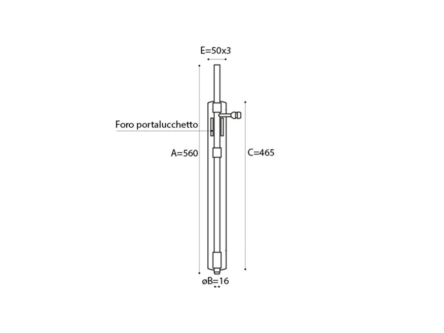 BREVETTI ADEM Catenaccio Verticale 560mm con portalucchetto - 43