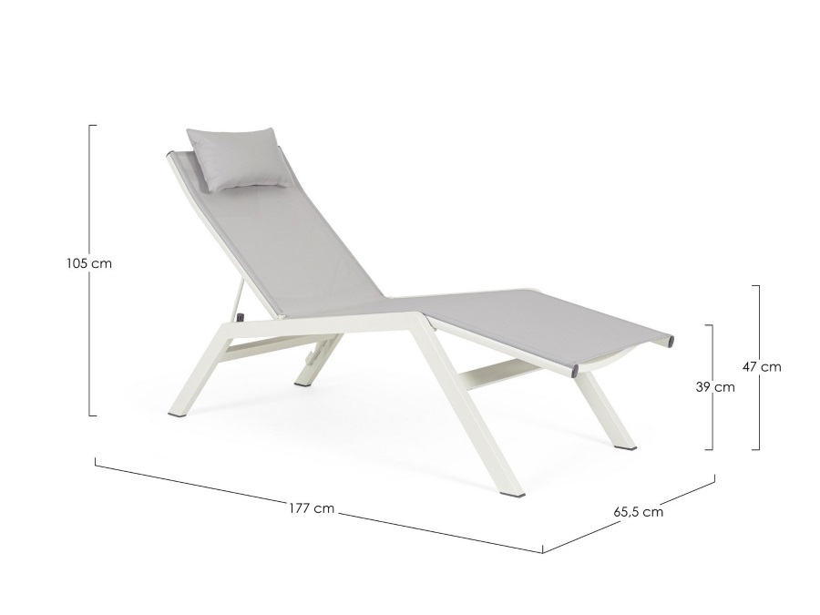 BIZZOTTO Chaise longue con poggiatesta Krion Lunar