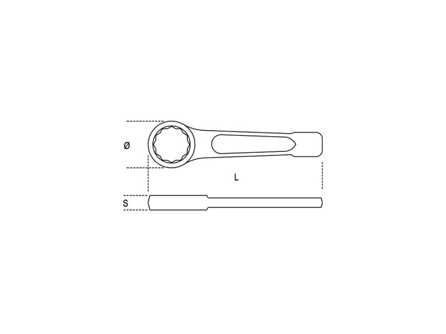 BETA UTENSILI Chiave poligonale a percussione - MISURA 1.11/16" - L (225 mm) - Ø (66 mm) - S (20,5 mm)