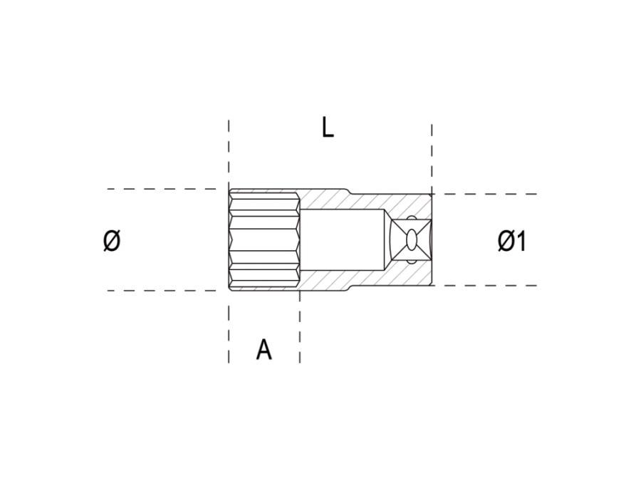 BETA UTENSILI Chiavi a bussola con attacco quadro femmina 1/4", tipo lungo bocca poligonale, cromate