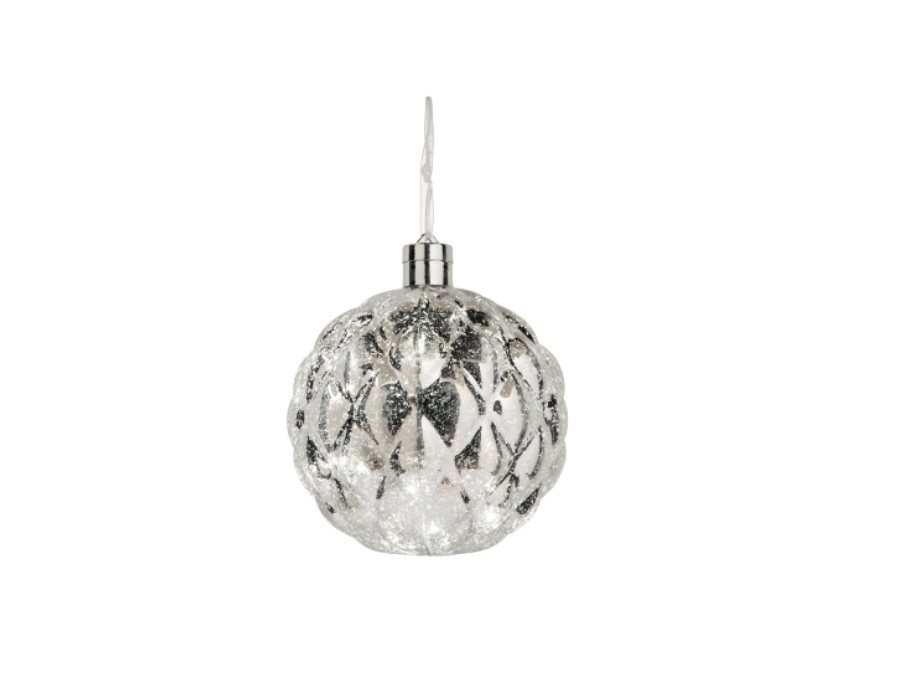 BRANDANI GIFT GROUP S.A.S. Christmas decoration pois con led, Ø 15 cm, argento, plastica