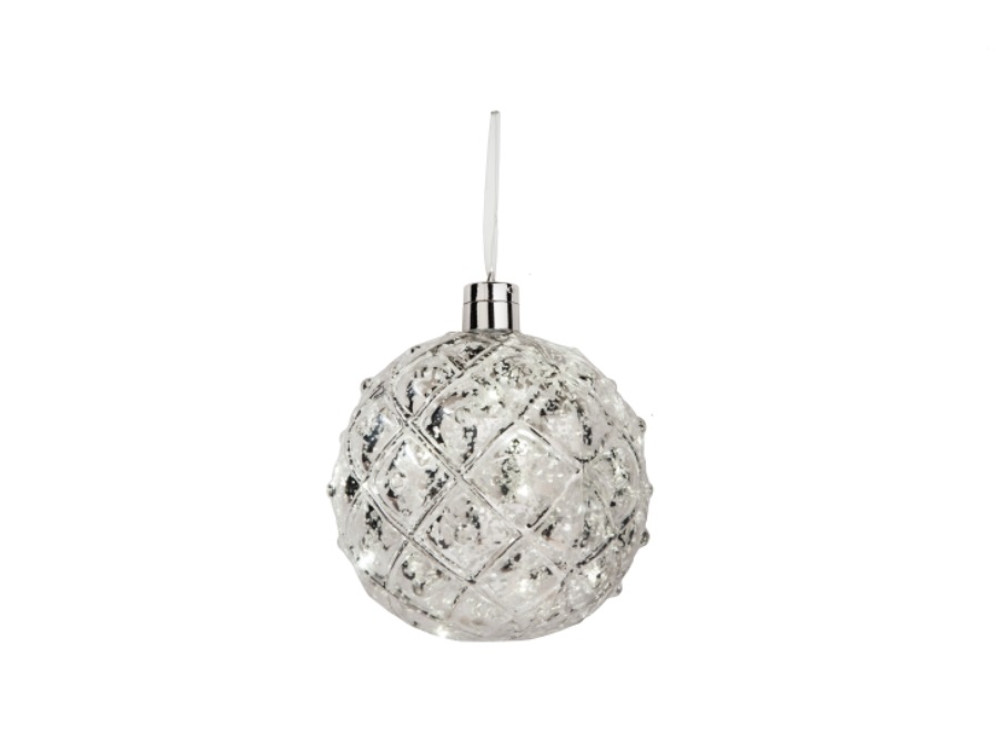 BRANDANI GIFT GROUP S.A.S. Christmas decoration rilievo con led, Ø 15 cm, argento, plastica