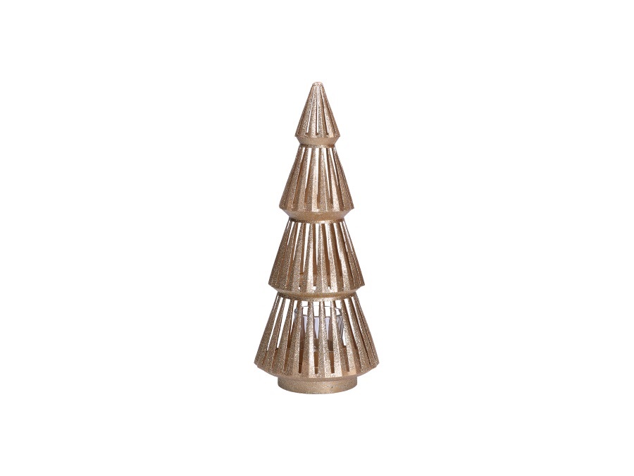 RITUALI DOMESTICI Conoro, albero porta t-light oro, metallo - MISURA Ø10xH22 CM