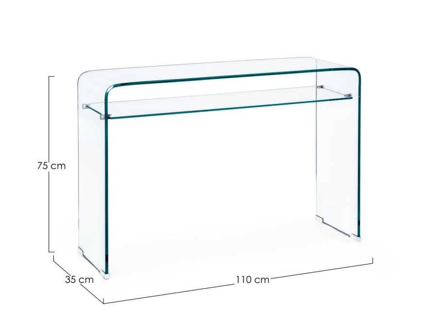 BIZZOTTO Consolle 2 posti iride rettangolare in vetro 110x35 cm