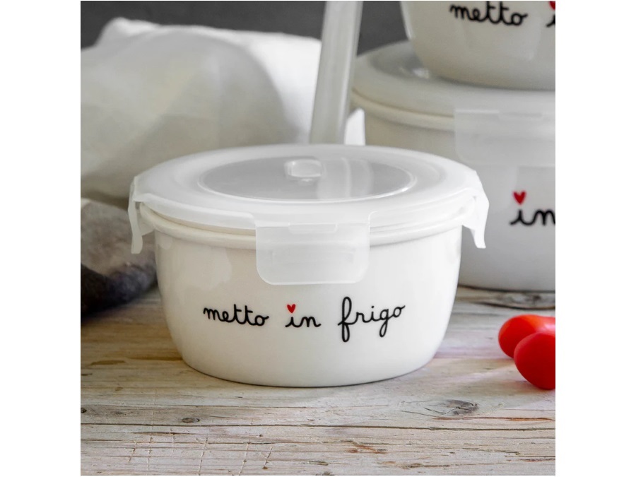 SIMPLE DAY LIVING & LIFESTYLE Contenitore rotondo metto in frigo - tg. L Ø14,8x6,6 cm