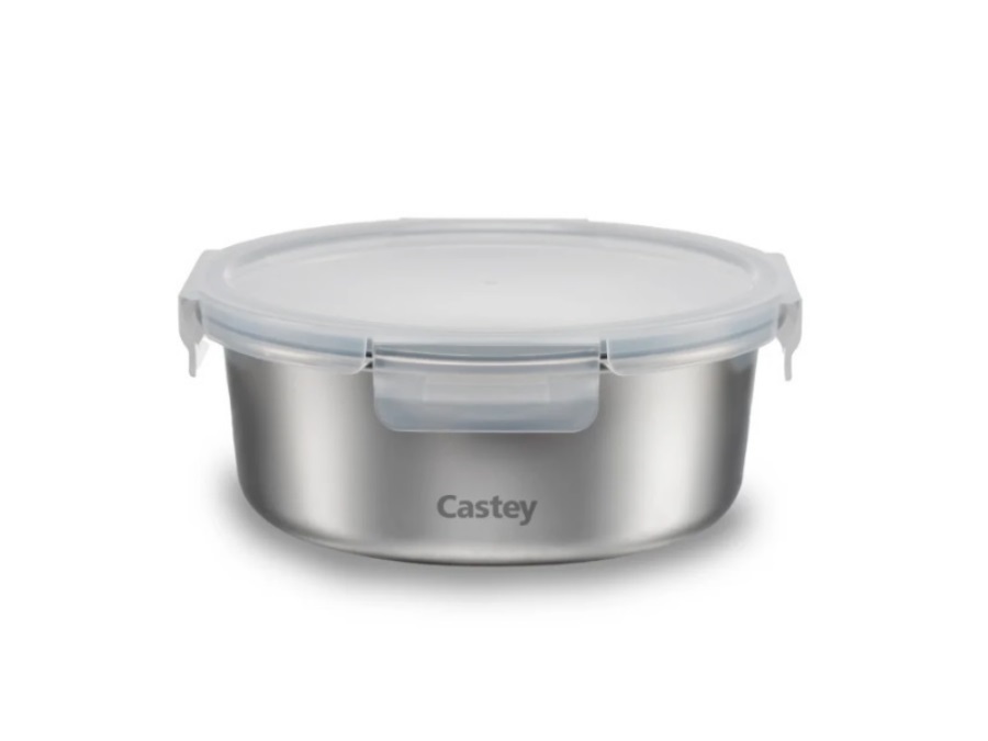 CASTEY Contenitore rotondo per microonde in acciaio inox - 1500 ml