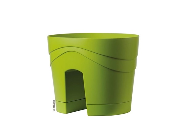 DEROMA Balcony Samba Vaso in plastica, verde con riserva acqua Ø 30 cm