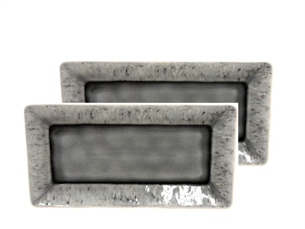 COSTA NOVA Madeira grey, set 2 vassoi 27 cm