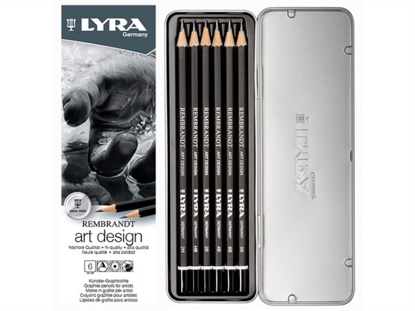 Scatola in metallo matite da disegno Lyra Graphite Set, con accessori
