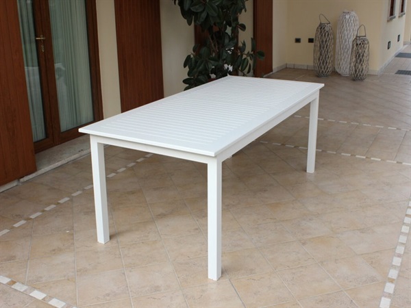 MAGAZZINI COSMA S.P.A. Tavolo da giardino Cuba allungabile, alluminio bianco ,220/280x100x75 cm