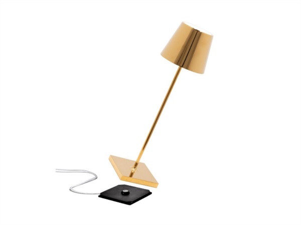 ZAFFERANO S.R.L. Poldina pro lampada da tavolo ricaricabile di zafferano - oro lucido